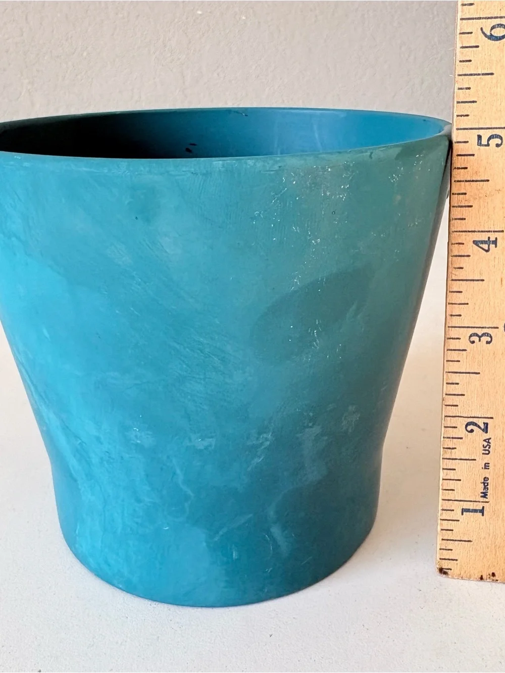 Set of 2 White & Blue Terracotta Clay Pot 5”H Succulent Planter No Drainage Hole